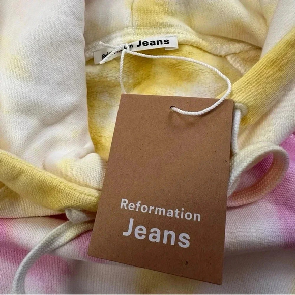 REFORMATION Tanner Tie Dye Hoodie in Creamsicle Size Small NWT - Picture 6 of 8